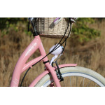 Dámsky retro bicykel 26" Lavida 7-prevodový Ružový, biele kolesá
